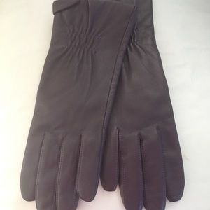 Purple leather gloves